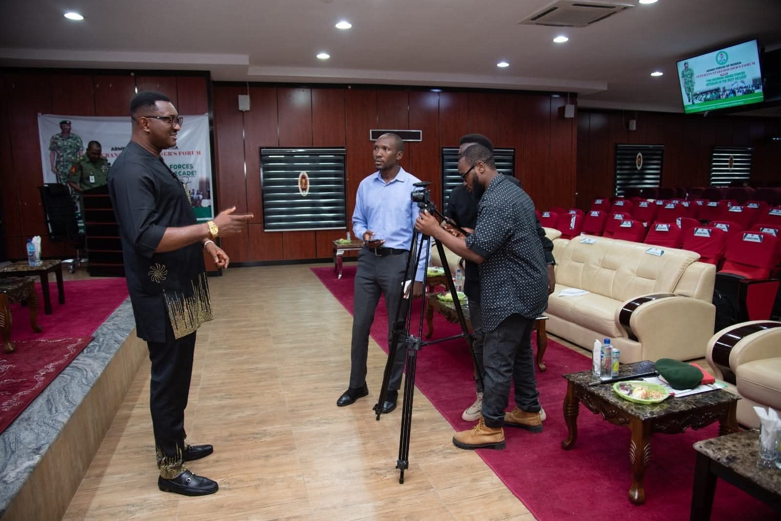Press and videographers covering the Armed Forces Veterans Stakeholders Forum